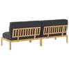 vidaXL Sofa Set mit Kissen Schwarz 240 x 80 x 69 cm Massivholz Akazie