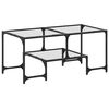 vidaXL Couchtisch mit Glasplatte Transparent 98,5x50x45 cm Stahl