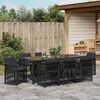 vidaXL Garten Essgruppe 9 pcs Schwarz Pulverbeschichteter Stahl