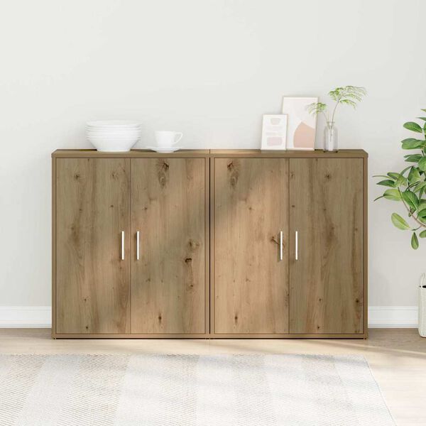 vidaXL Sideboard 2 pcs Artisan-Eiche 60 x 31 x 70 cm Holzwerkstoff