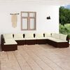 vidaXL 9-tlg. Garten-Lounge-Set mit Kissen Poly Rattan Braun