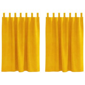 vidaXL Verdunkelungsvorh&auml;nge 2 pcs Senfgelb 140 x 140 cm Samt