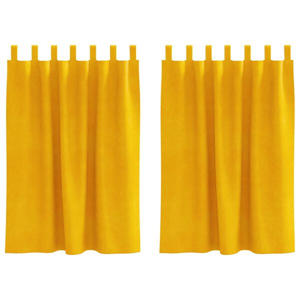 vidaXL Verdunkelungsvorh&auml;nge 2 pcs Senfgelb 140 x 140 cm Samt