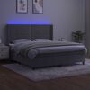 vidaXL Boxspringbett mit Matratze & LED Hellgrau 180x200 cm Samt
