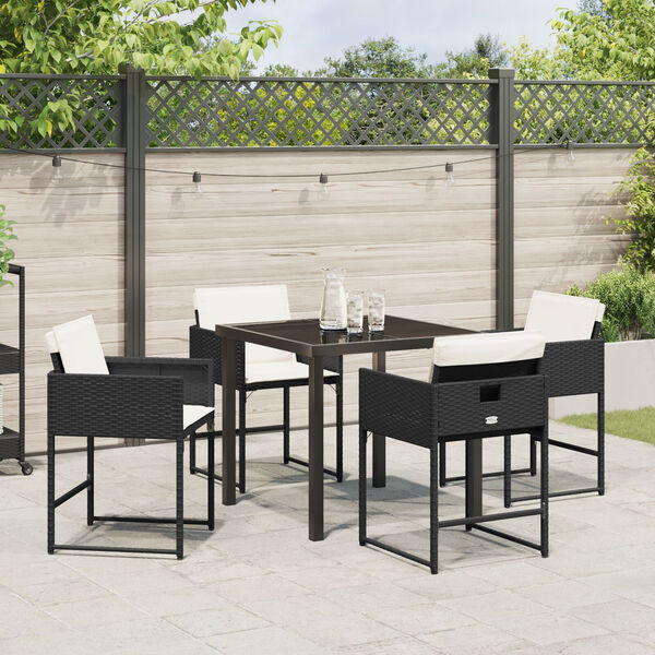 vidaXL Garten Essgruppe mit Kissen 9 pcs Beige Poly-Rattan