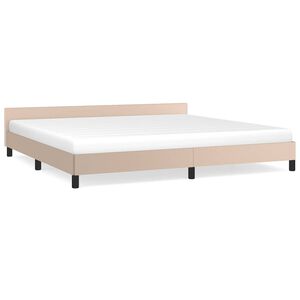 vidaXL Bettgestell mit Kopfteil ohne Matratze Cappuccino 200x200 cm