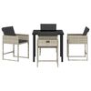 vidaXL Garten Essgruppe 5 pcs Hellgrau Poly-Rattan