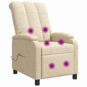 vidaXL Massage Relaxsessel Creme Stoff
