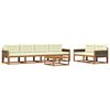 vidaXL Outdoor-Sofagarnitur mit Kissen 7 pcs Natur und Creme