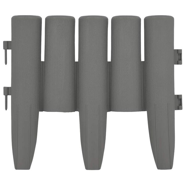 vidaXL Rasenkanten 36 Stk. Grau 10 m PP