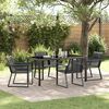 vidaXL Garten Essgruppe 5 pcs Schwarz Pulverbeschichteter Stahl