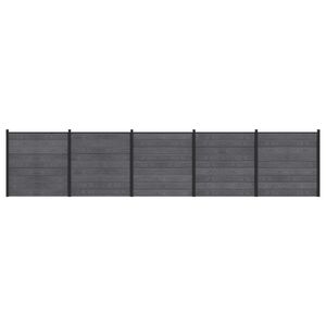 vidaXL zaunset 5 stk. 872 x 186 cm WPC und Aluminium Grau