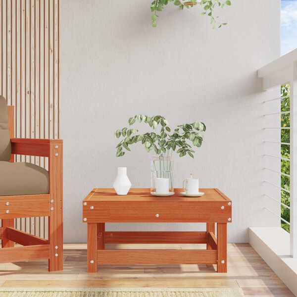 Gartenfu&szlig;st&uuml;tze Massives Kiefernholz Wachsbraun 61 x 60,5 x 30 cm