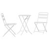 vidaXL Garten Bistro Set 3 stk. Wei&szlig; Stahl