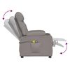vidaXL Massagesessel mit Aufstehhilfe Taupe Stoff