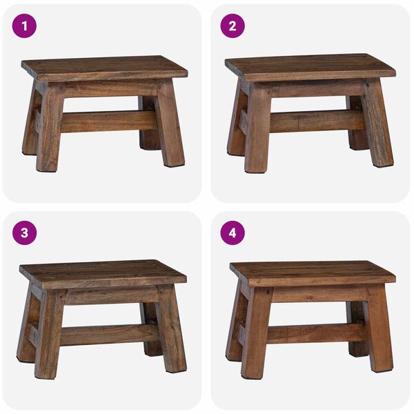 vidaXL Hocker Natur 30 x 20 x 20 cm Mahagoni Holz