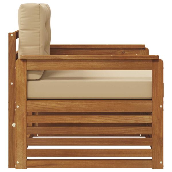 vidaXL Outdoor-Sofagarnitur Massives Akazienholz und Polyester Natur