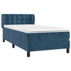 vidaXL Boxspringbett mit Matratze Dunkelblau 90x200 cm Samt