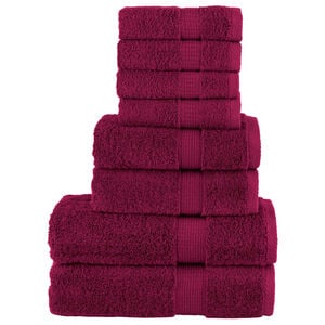 vidaXL 8 tlg. Premium-Handtuch-Set SOLUND Bordeaux 600 g/m&sup2;