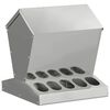 vidaXL H&uuml;hnerf&uuml;tterer Silber 40 x 40 x 45 cm Verzinkter Stahl