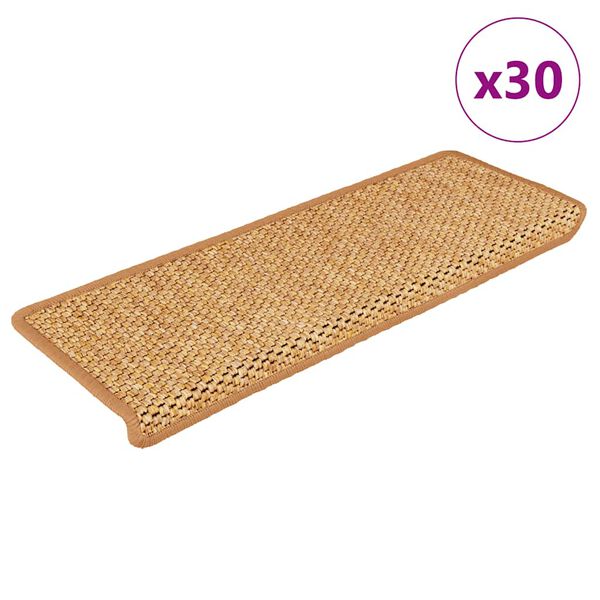 vidaXL Stufenmatten Selbstklebend Sisal-Optik 30 Stk. 65x21x4cm Sisal