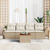 vidaXL Gartensofa-set mit Kissen 5 pcs Beige Poly-Rattan