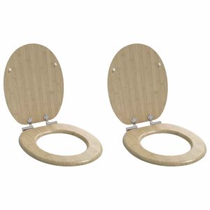 vidaXL Toilettensitze 2 Stk. mit Soft-Close-Deckel MDF Bambus-Design