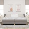 vidaXL Boxspringbett mit Matratze Taupe 200 x 200 cm Stoff
