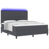 vidaXL LED Boxspringbett Dunkelgrau und Wei&szlig; 180 x 200 cm Cordstoff