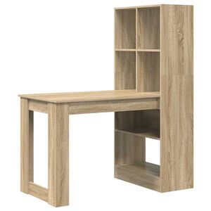 vidaXL Schreibtisch Sonoma-Eiche Holzwerkstoff 122 x 67 x 145 cm