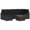 vidaXL Gartensofa-set 7 stk. Schwarz Poly Rattan