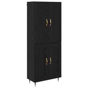 vidaXL Highboard Schwarz Eichen-Optik 69,5 x 34 x 180 cm Holzwerkstoff