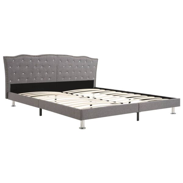 vidaXL Bett mit Memory-Schaum-Matratze Hellgrau Stoff 180&times;200 cm