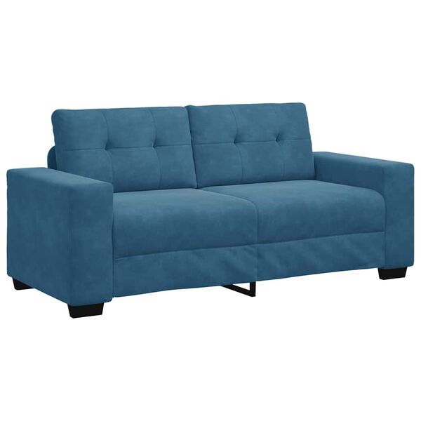 vidaXL Zweisitzer-Sofa Blau 180x77x82 cm Samt
