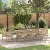 vidaXL Garten Essgruppe 9 pcs Beige Poly-Rattan