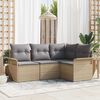 vidaXL Gartensofa-set mit Kissen 4 pcs Beige Poly-Rattan