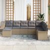 vidaXL Gartensofa-set mit Kissen 8 pcs Beige Poly-Rattan