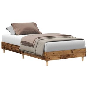 vidaXL Bettgestell ohne Matratze Altholz-Optik 75x190cm Holzwerkstoff
