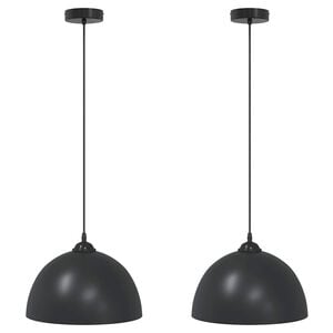 vidaXL Pendelleuchten 2 Stk. H&ouml;henverstellbar E27 Schwarz &Oslash;30cm Metall