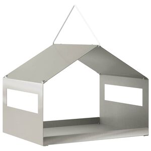 vidaXL H&auml;ngendes Vogelfutterhaus Edelstahl Silber 30 x 23 x 23 cm