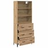 vidaXL Highboard Artisan-Eiche 69,5 x 34 x 180 cm Holzwerkstoff