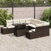 vidaXL Gartensofa-set mit Kissen 9 pcs Braun und Creme Poly-Rattan