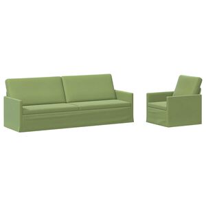 vidaXL Sofa-Set 2 pcs Hellgr&uuml;n Samt (V)