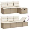 vidaXL 8-tlg. Garten-Sofagarnitur mit Kissen Beige Poly Rattan