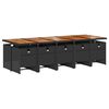 vidaXL 11-tlg. Garten-Essgruppe mit Kissen Schwarz Poly Rattan