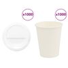 vidaXL Pappbecher mit Deckeln 1000 Stk. 8oz 200ml