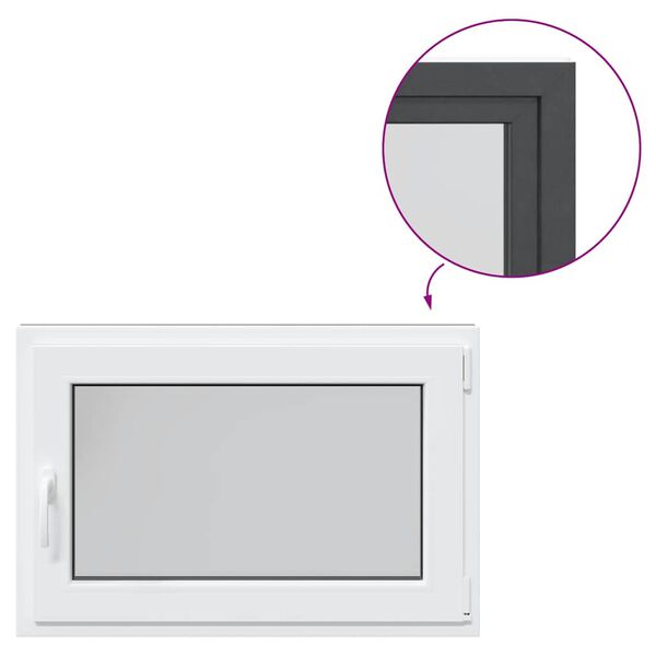 vidaXL Kellerfenster "RISOR" 90x50 cm Drehkipp DIN Rechts Anthrazit