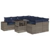 vidaXL 9-teiliges Gartensofa-Set mit Kissen, grau, Polyrattan