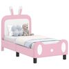 vidaXL Kinderbettgestell mit Kopfteil Rosa 70 x 140 cm PU