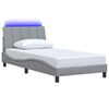 vidaXL Bettgestell ohne Matratze "Hanko" Hellgrau 100x200 cm Stoff